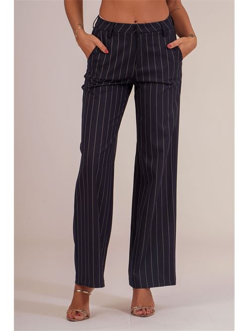 Pantalone palazzo gessato Il The' Delle 5 | MICOL 65BLU